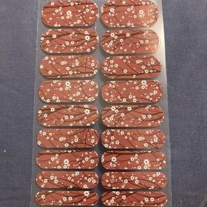 🧡 Jamberry Nail Wraps - Marsala In Bloom NEW FULL SHEET